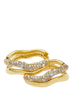 Missoma Molten Snow Double Medium Hoop Earrings, Gold - view 2, Gold
