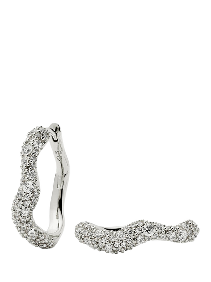 Missoma Molten Snow Small Hoop Earrings, Silver
