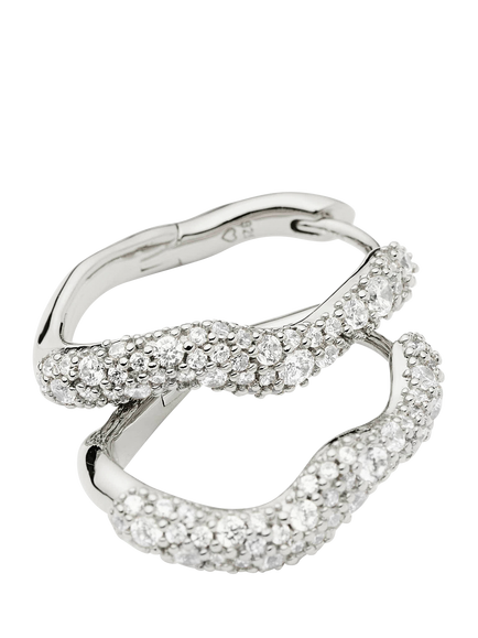 Missoma Molten Snow Small Hoop Earrings - view 2, Silver