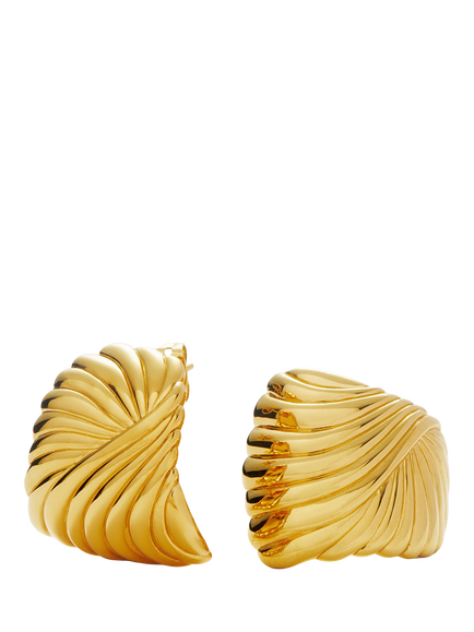Missoma Ripple Oversized Stud Earrings, Gold, Gold