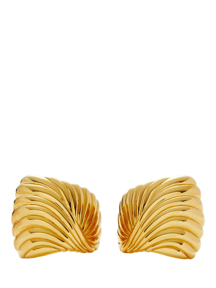 Missoma Ripple Oversized Stud Earrings, Gold - view 2, Gold