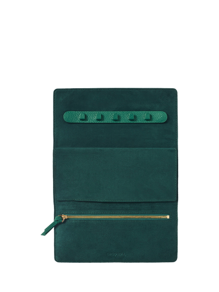 Missoma Leather Jewellery Roll, Green - view 2, Green