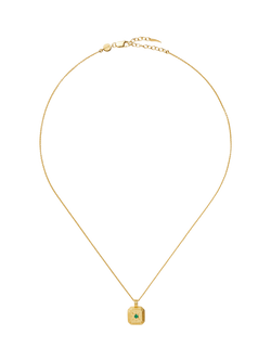 Missoma Birthstone Ridged Pendant Necklace - view 2, May/Green Onyx