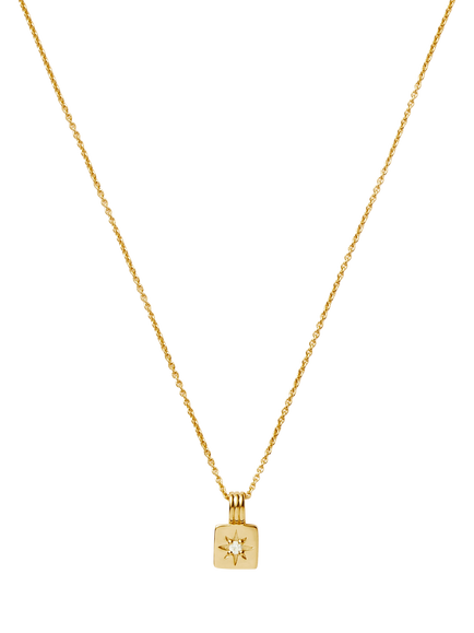 Missoma Birthstone Ridged Pendant Necklace, Gold, Gold