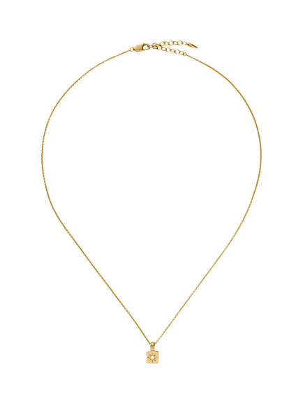 Missoma Birthstone Ridged Pendant Necklace, Gold - view 2, Gold