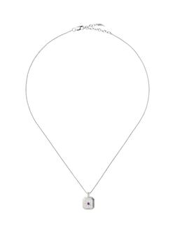 Missoma Birthstone Ridged Pendant Necklace - view 2, Silver/February/Amethyst