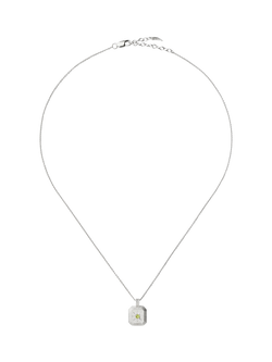 Missoma Birthstone Ridged Pendant Necklace - view 2, Silver/August/Peridot