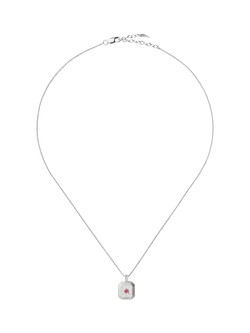 Missoma Birthstone Ridged Pendant Necklace - view 2, Silver/July/Ruby