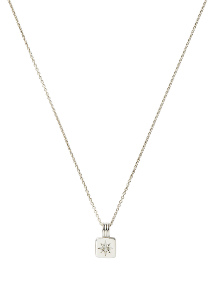 Missoma Birthstone Ridged Pendant Necklace, Silver, Silver
