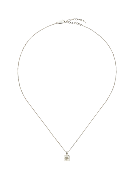 Missoma Birthstone Ridged Pendant Necklace, Silver - view 2, Silver