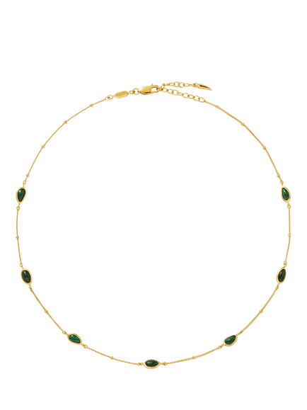 Missoma Molten Gemstone Choker Necklace, Gold/Malachite, Gold/Malachite
