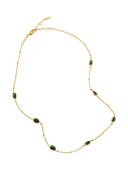 Missoma Molten Gemstone Choker Necklace, Gold/Malachite - view 2, Gold/Malachite
