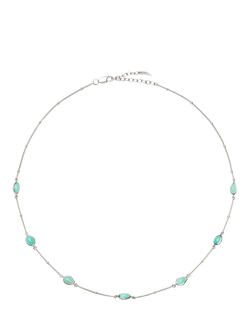 Missoma Molten Amazonite Charm Necklace, Silver, Silver