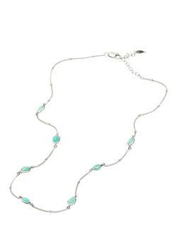 Missoma Molten Amazonite Charm Necklace, Silver - view 2, Silver