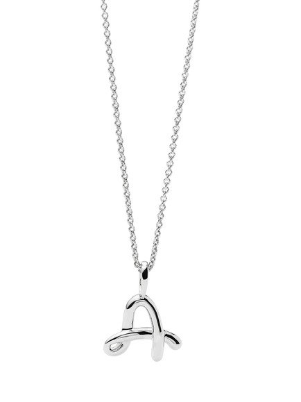 Missoma Curly Molten Mini Initial Pendant Necklace, Silver