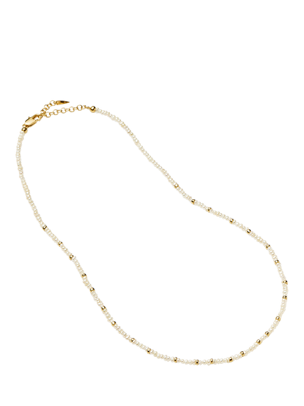 Missoma Beaded Necklace, Gold/Pearl - view 2, Gold/Pearl