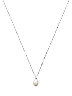 Missoma Twist Chain Baroque Pearl Pendant Necklace, Silver, Silver