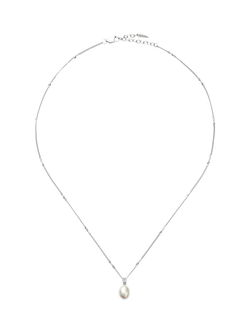 Missoma Twist Chain Baroque Pearl Pendant Necklace, Silver - view 2, Silver