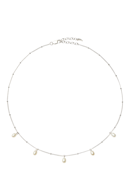 Missoma Pearl Charm Choker Necklace, Silver