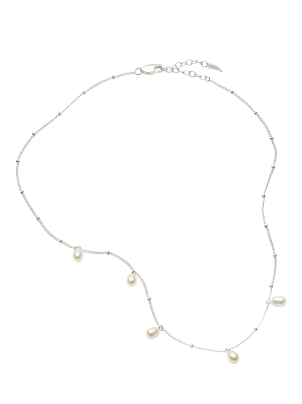 Missoma Pearl Charm Choker Necklace - view 2, Silver