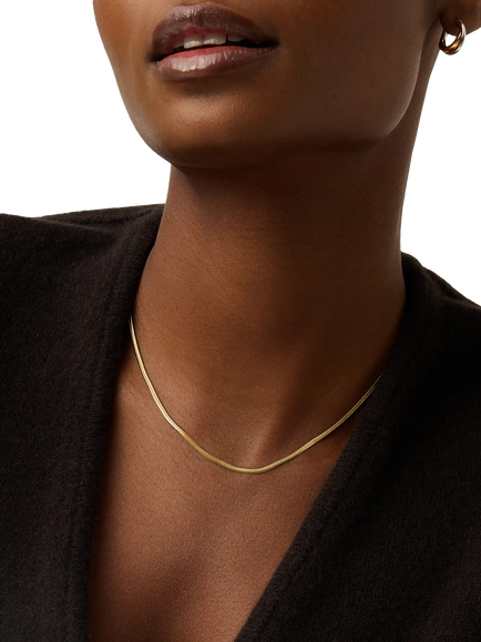 Missoma Slim Snake Chain Necklace, Gold - view 2, Gold