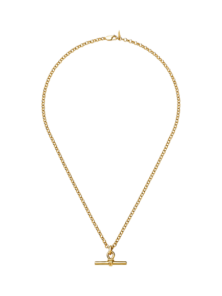 Missoma Chunky T-Bar Pendant Necklace - view 2, Gold