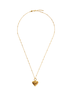 Missoma Ridge Heart Charm Pendant Necklace - view 2, Gold