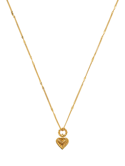 Missoma Mini Ridge Heart Charm Pendant Necklace, Gold