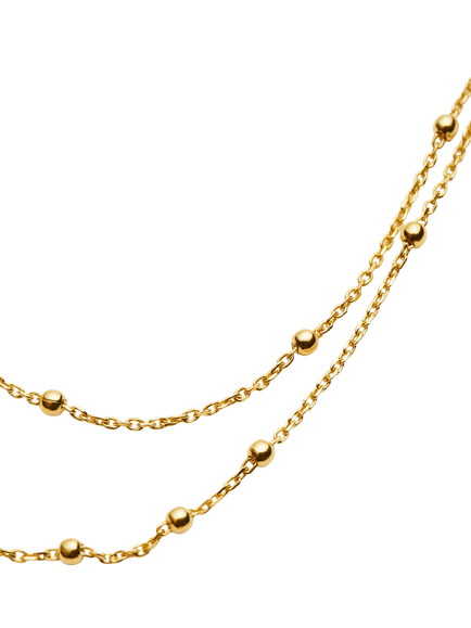 Missoma Double Chain Necklace - view 2, Gold