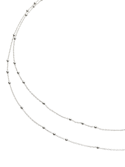 Missoma Double Chain Necklace - view 2, Silver