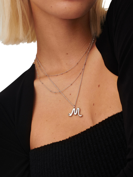 Missoma Double Chain Necklace - view 2, Silver