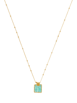 Missoma Lena Charm Necklace, Gold/Amazonite