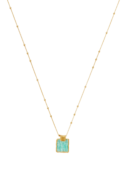 Missoma Lena Charm Necklace, Gold/Amazonite