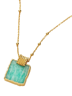 Missoma Lena Charm Necklace - view 2, Gold/Amazonite