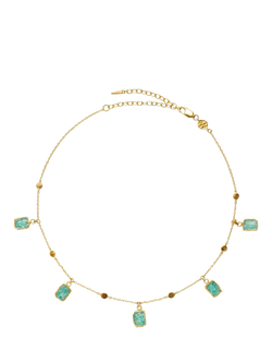 Missoma Lena Charm Choker Necklace, Gold/Amazonite