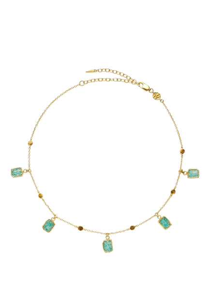 Missoma Lena Charm Choker Necklace, Gold/Amazonite