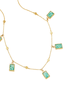 Missoma Lena Charm Choker Necklace - view 2, Gold/Amazonite