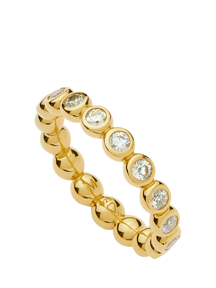 Missoma Beaded Cubic Zirconia Eternity Ring, Gold, Gold