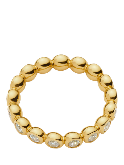 Missoma Beaded Cubic Zirconia Eternity Ring, Gold - view 2, Gold