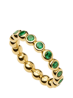 Missoma Beaded Eternity Stacking Ring, Gold/Green, Gold/Green