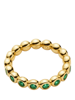 Missoma Beaded Eternity Stacking Ring, Gold/Green - view 2, Gold/Green