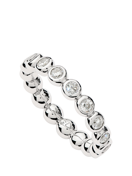 Missoma Beaded Cubic Zirconia Eternity Ring, Silver, Silver