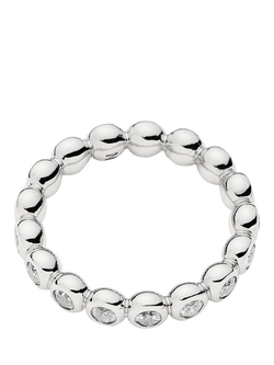 Missoma Beaded Cubic Zirconia Eternity Ring, Silver - view 2, Silver