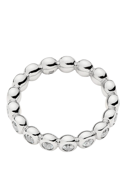 Missoma Beaded Cubic Zirconia Eternity Ring, Silver - view 2, Silver