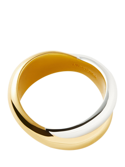 Missoma Chunky Cross Over Statement Ring, Gold/Silver - view 2, Gold/Silver