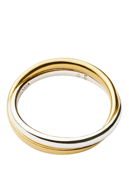 Missoma Cross Over Statement Ring, Gold/Silver - view 2, Gold/Silver