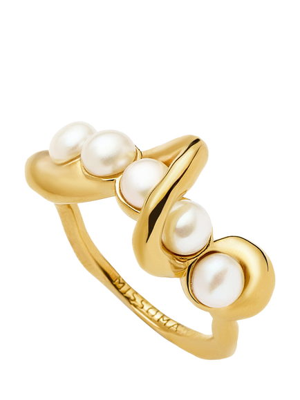 Missoma Molten Pearl Statement Ring, Gold, Gold