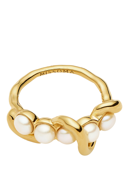 Missoma Molten Pearl Statement Ring, Gold - view 2, Gold