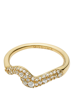 Missoma Molten Pave Crystal Ring, Gold - view 2, Gold