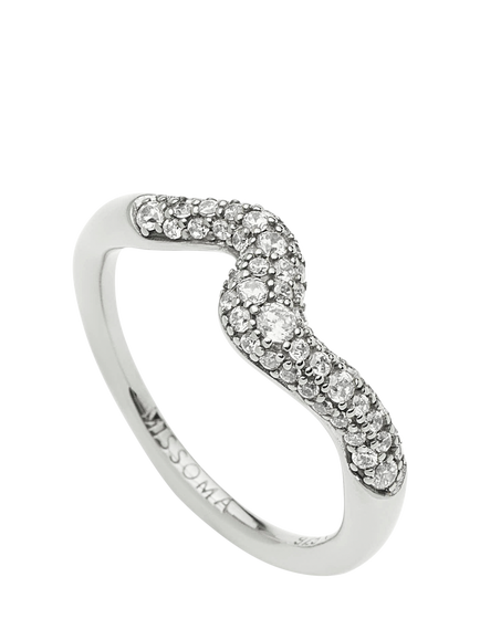 Missoma Molten Pave Crystal Ring, Silver, Silver
